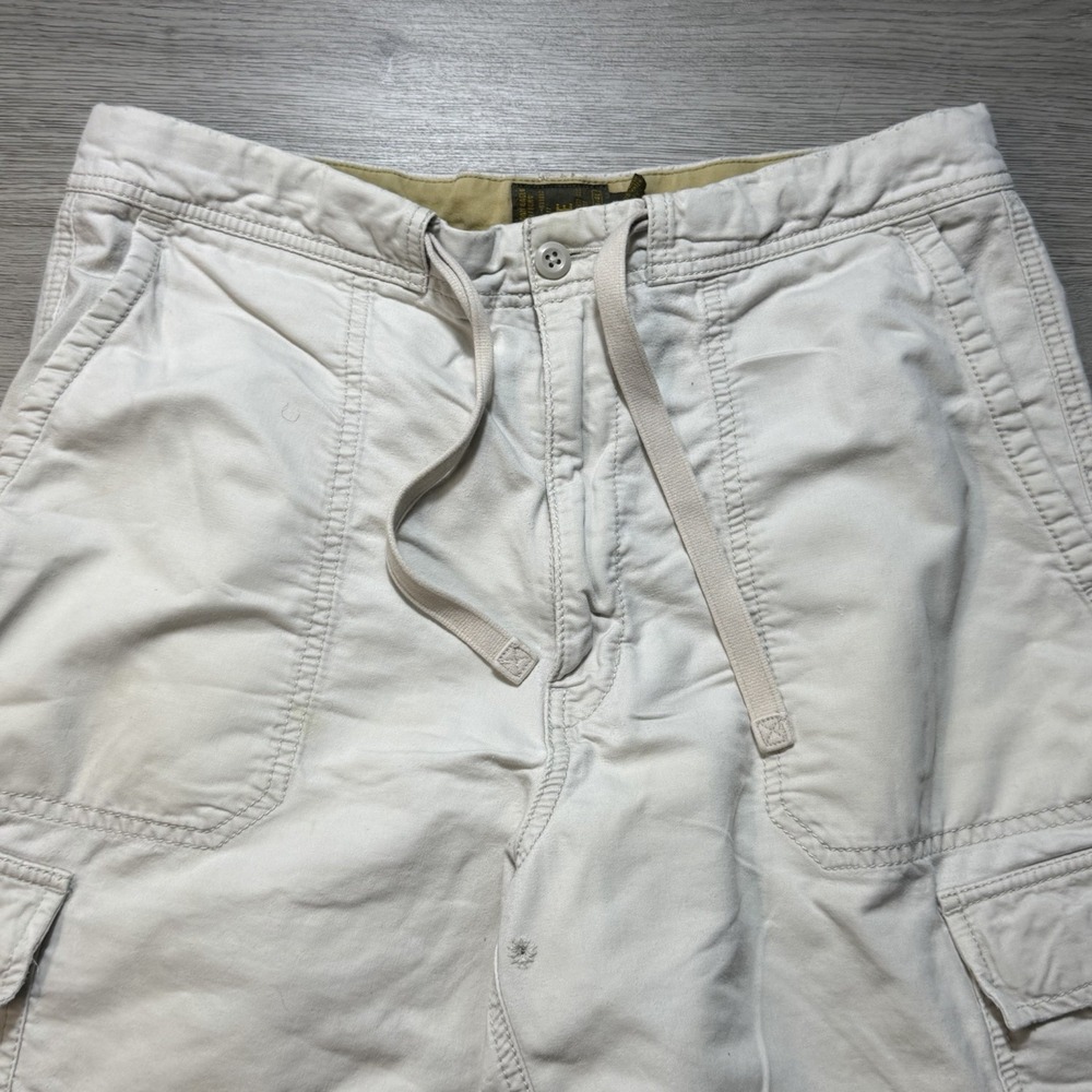 American Eagle Cargo Shorts Mens 34 White Utility Drawstring Casual y2k - Picture 4 of 6